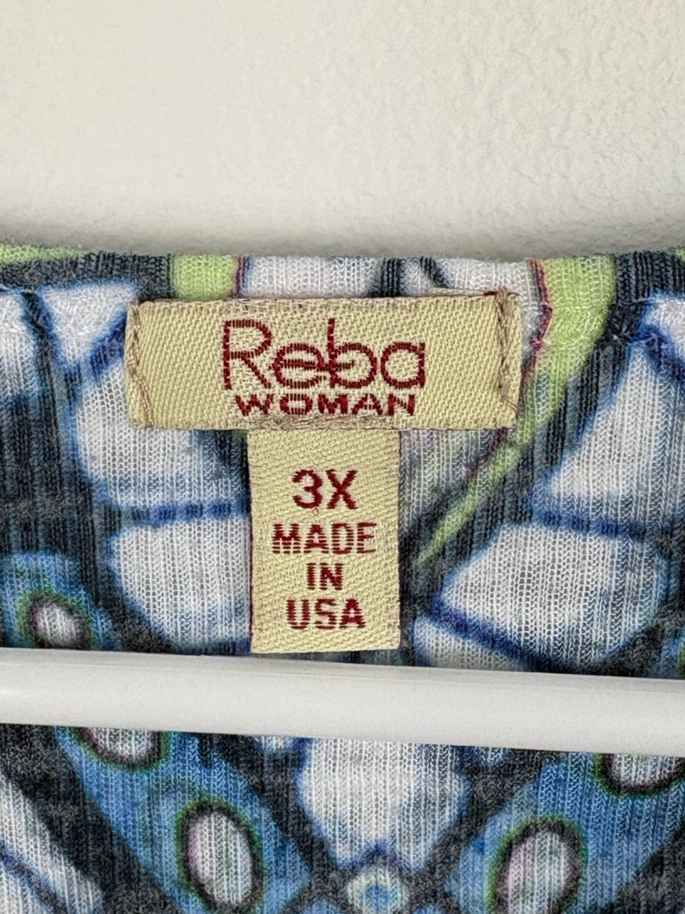 Vintage Reba 3X Boho Pattern Long Sleeve Top rhinestones lace tie dye distressed - Picture 3 of 10
